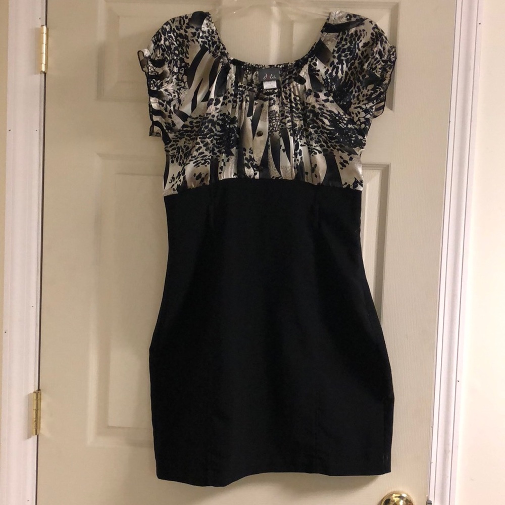 Black and animal print dress